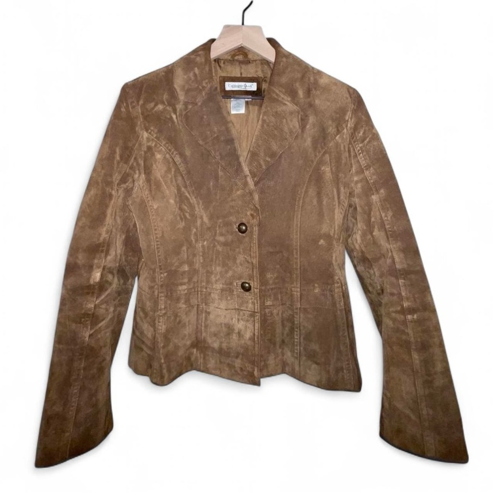 Coldwater creek leather blazer jacket